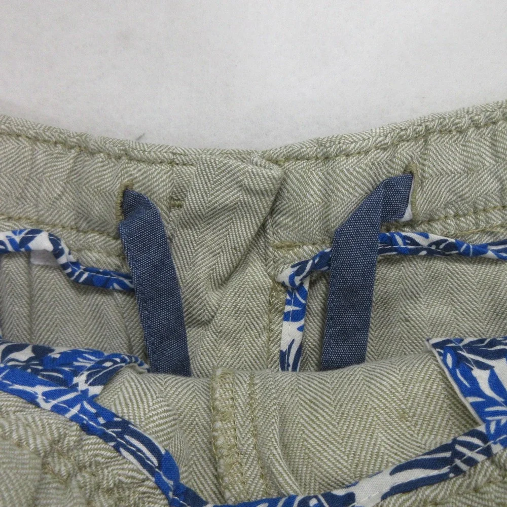 Tommy Bahama Men Pants LT Beach Coast Linen Blend Herringbone Elastic Waist New